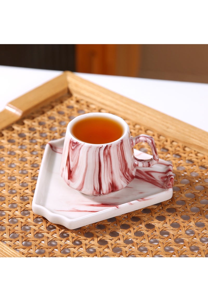 OASIS-TH 6 Sets Of Luxury Porcelain Turkish Coffee Cup Set Elegant Design Modern Espresso Cup Set Boutique Arabic Tea Cups Arabic Coffee Cup  - Image 4