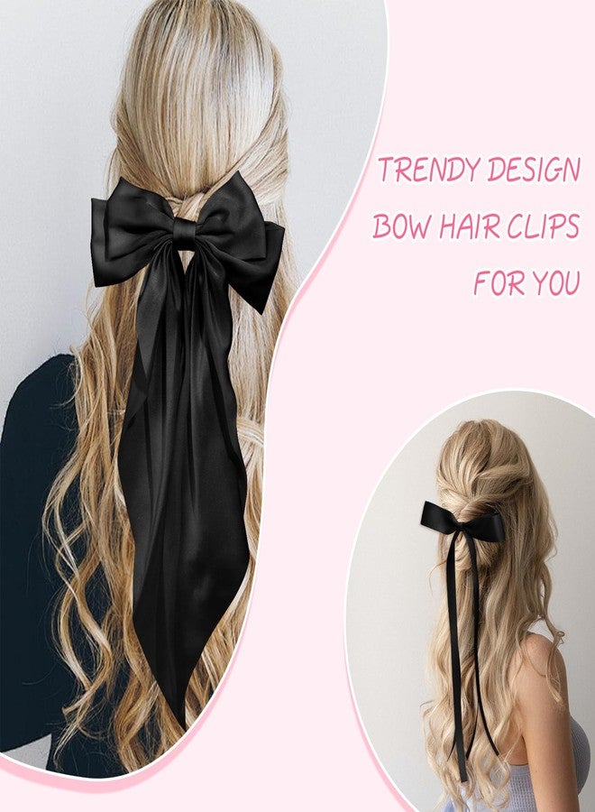AMCAMI Hair Clips for Women - 6 PCS Hair Bows Hair Accessories for Styling, Ribbon for Hair, Coquette Accessories for Thick Hair (Black) - Image 5