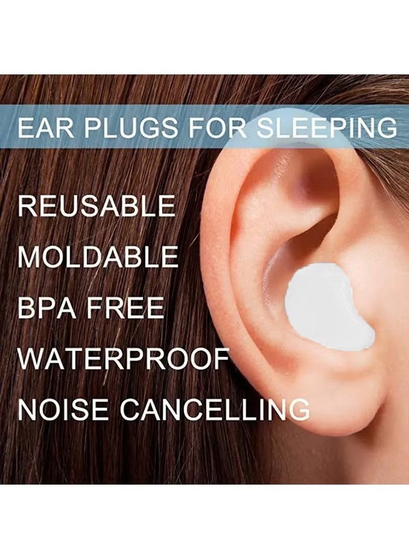 6 Pairs Gel Ear Plugs Reusable Silicone Earplugs Waterproof Moldable Swimming Earplugs Noise Cancelling Ear Plugs for Adults Ear Plugs for Swimming Sleeping Snoring Studying - Image 2