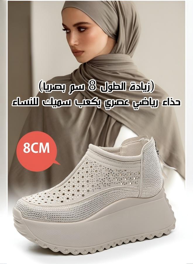 حذاء رياضي نسائي عصري بكعب سميك (يزيد الطول 8 سم بصريًا) - Image 2