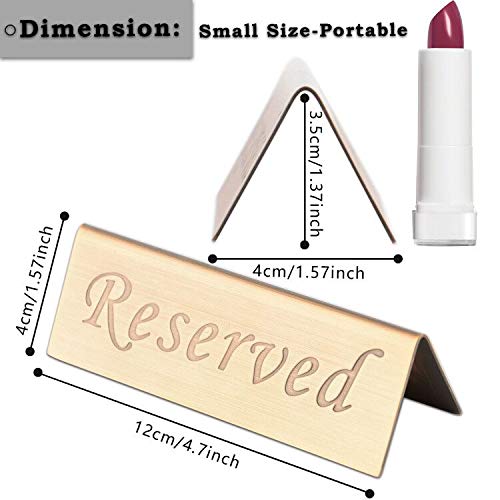 JDYOOMI Reserved Sign - 10 Year's Use Stainless Steel Tabletop Sign Desk Top Stand Tent Signs for Restaurants,Weddings,Events -ouble Sided - 4.7 by 1.6 Inch - Set Of 2 - Image 2