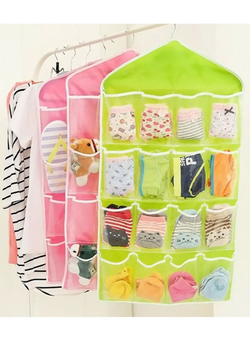 DubaiGallery 16 Pockets Socks Bra Underwear Hanging Organizer Tidy Rack Hanger Storage Door Bag For Bathroom Living Room Household Sundries  - Image 1