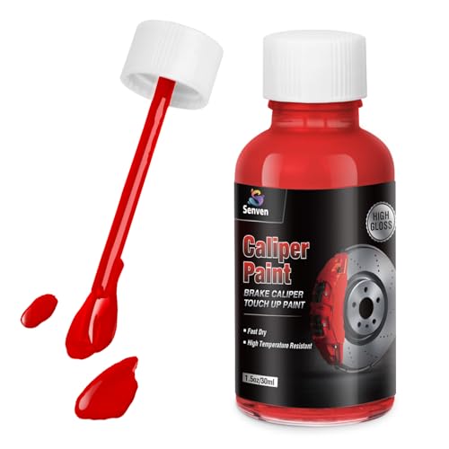 SENVEN Red Caliper Paint Brake Caliper Touch Up Paint Red Gloss High Temperature Heat Resistant 15 oz - Image 1