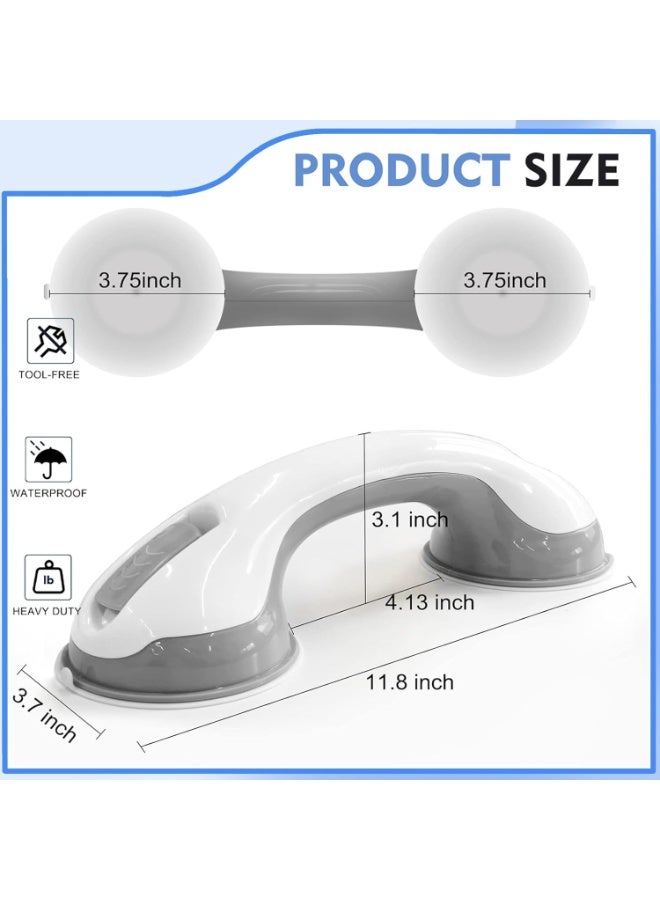 Suction Shower Safety Handle, 12-Inch Bathroom Grab Bar with Strong Grip for Bathtubs, Shower Areas and Toilet Support - Image 1