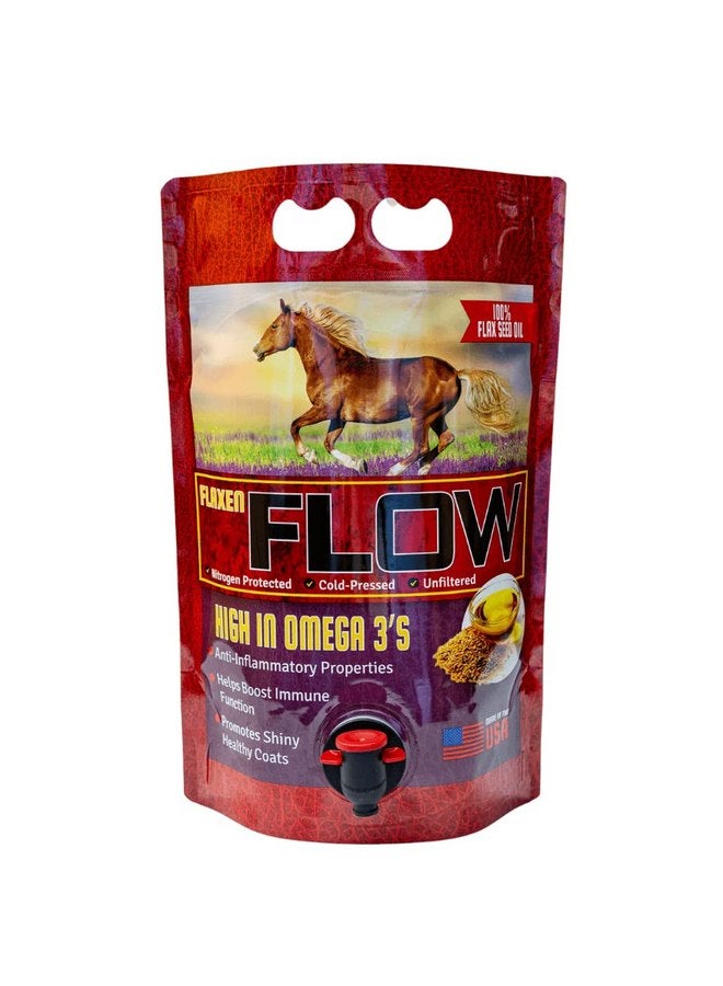 هورس جارد Flaxen Flow 3 لتر، زيت بذور الكتان 100% للخيول، غني بأحماض أوميجا 3 وأوميجا 6 الدهنية - Image 1