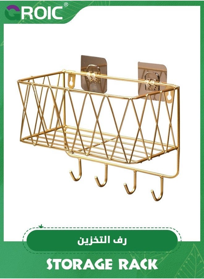 GROIC Shower Caddy,Adhesive Shelves Organizer,Bathroom Shampoo Organizer Shelves, Kitchen Storage Rack, No Drilling Wall Mounted Rustproof Shelf for Inside  - Image 1