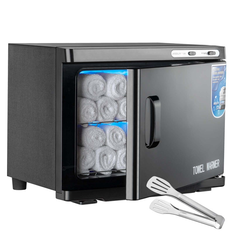 Hot Towel Warmer Cabinet with LED Light  JXSDLIY 23L Large Capacity Towel Cabinet for Bathroom 2in1 Professional Hot Towel Warmers for Facials SPA Massage Salon Heats Up Quick Towel Heater black