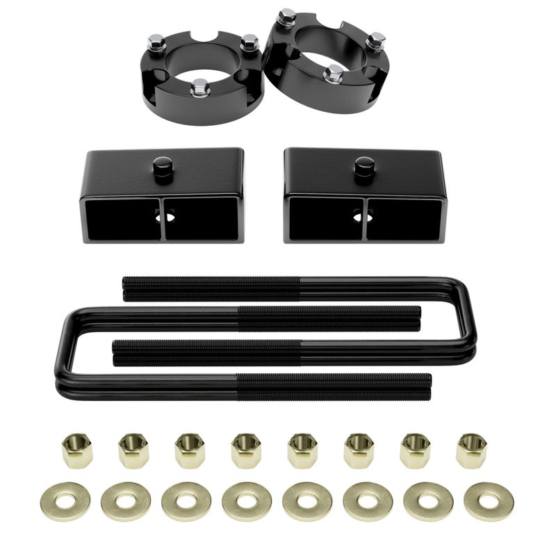 Richeer 3 Front and 2 Rear Leveling Lift Kit for 19952004 Tacoma 3 Front Strut Spacers and 2 Rear Black Leveling Lift Block Kit Extended Square UBolts 32 Height for 19952004 Tacoma - Image 3