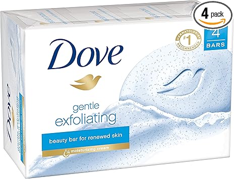 Dove Beauty Bar Gentle Exfoliating 4 oz 4 Bar by Dove - Image 1
