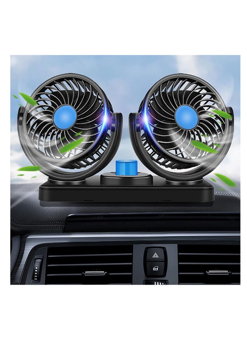 Generic - Car fan 2 Spirit wraps in all directions - portable two-speed air fan and USB port, for camping, car cooling, office and Home, black color - from Rana store - Image 1