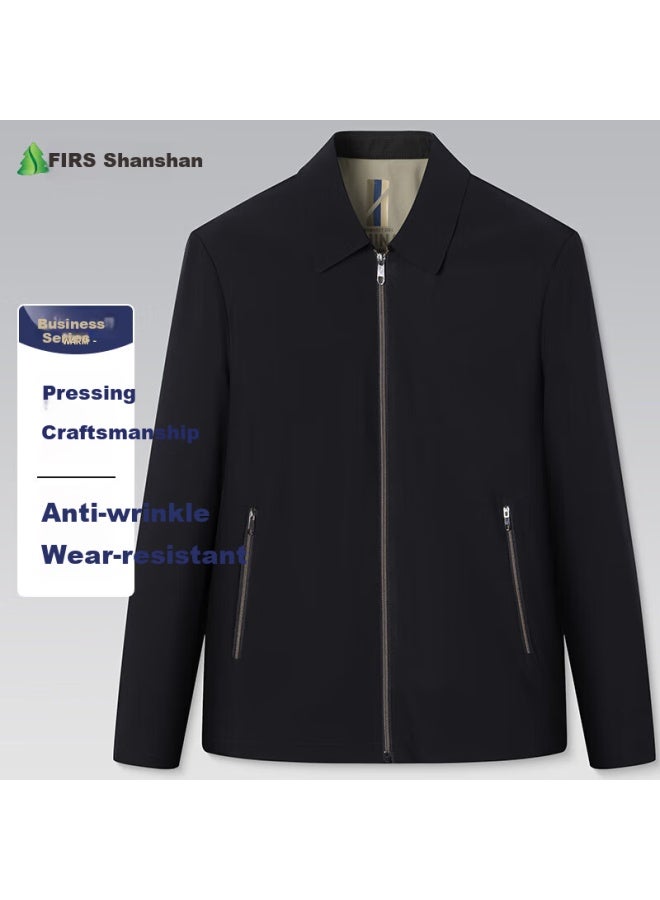 Firs Men'S Jacket Spring And Autumn Business Executive Workwear Coat Middle-Aged Dad Casual Top With Invisible Collar