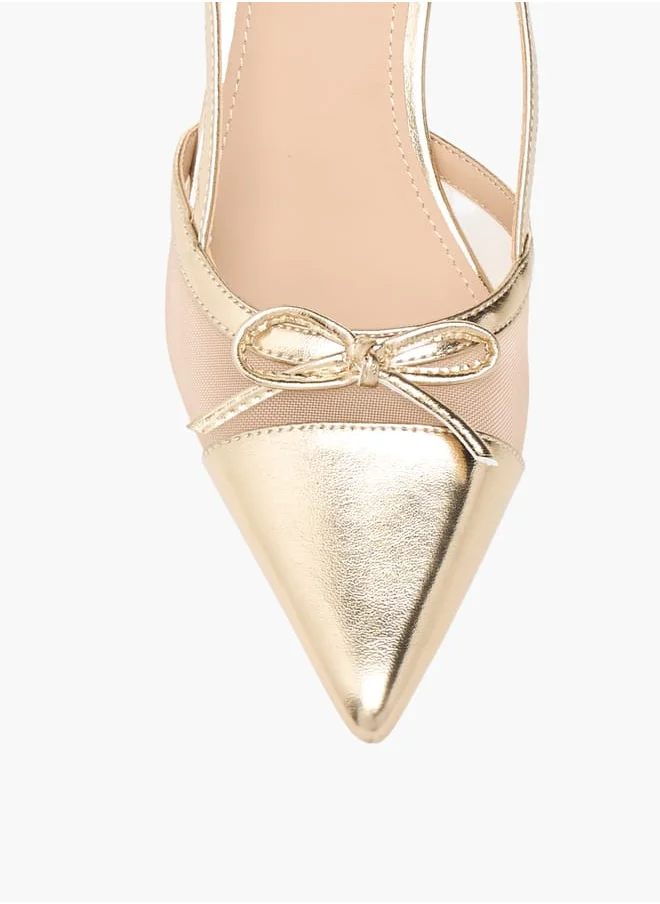 Flora Bella By Shoexpress Womens Bow Accent Slingback Shoes With Stiletto Heels