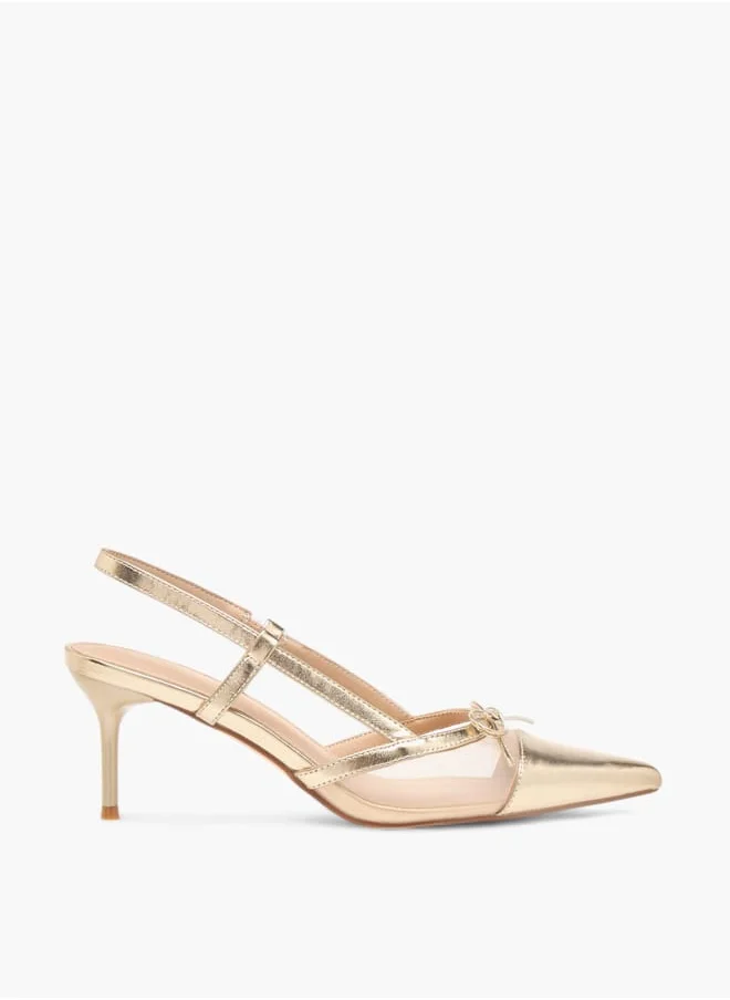 Flora Bella By Shoexpress Womens Bow Accent Slingback Shoes With Stiletto Heels