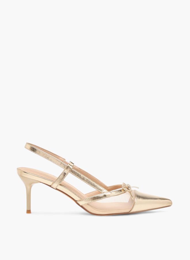 Flora Bella By Shoexpress Womens Bow Accent Slingback Shoes With Stiletto Heels  - Image 3