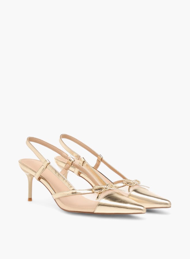 Flora Bella By Shoexpress Womens Bow Accent Slingback Shoes With Stiletto Heels  - Image 2