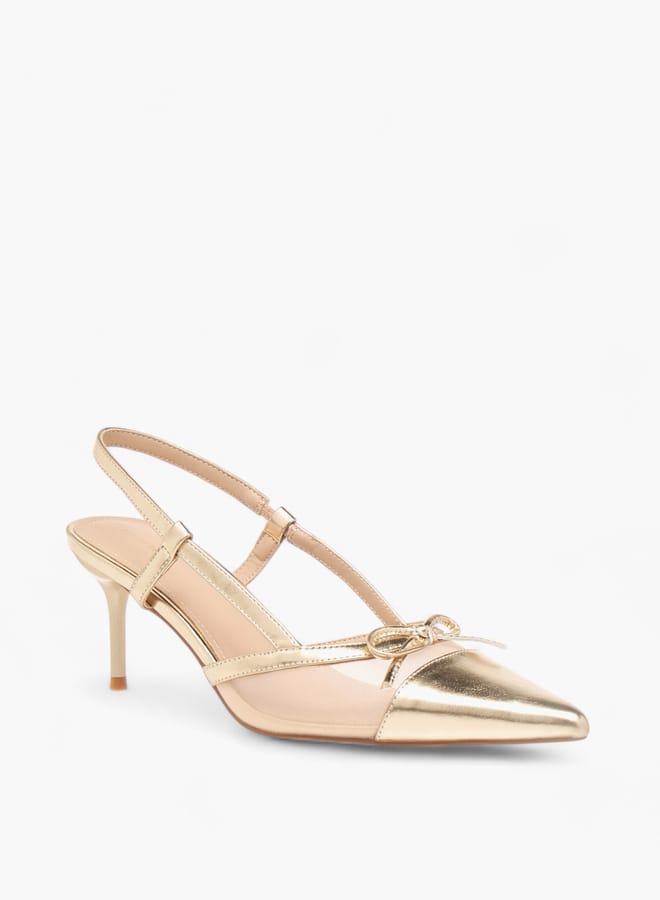 Flora Bella By Shoexpress Womens Bow Accent Slingback Shoes With Stiletto Heels  - Image 1