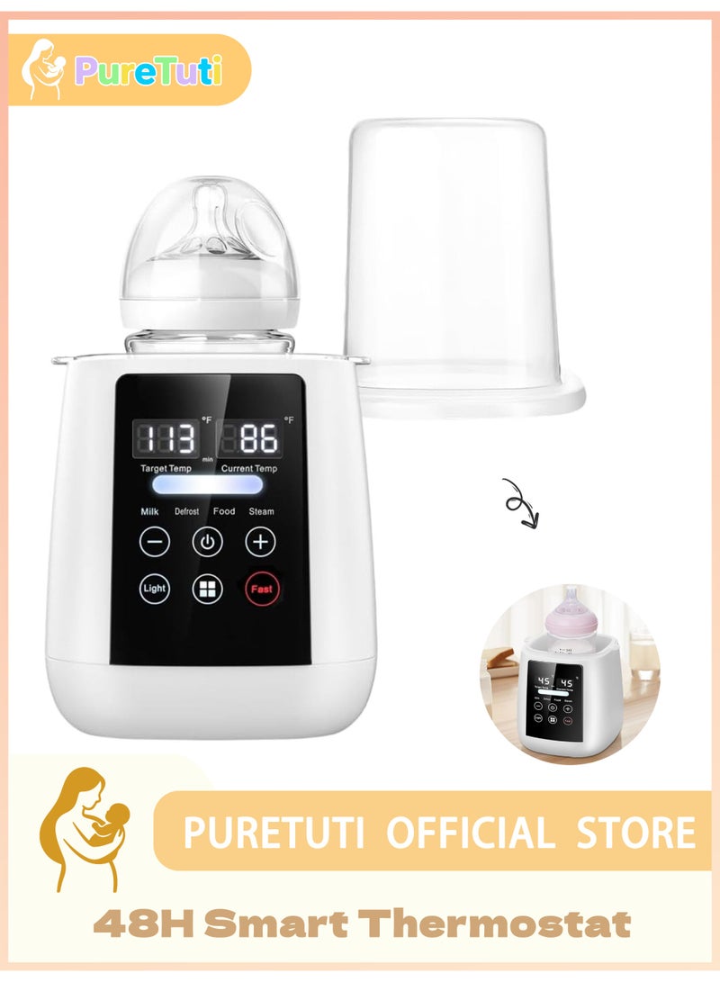 PureTuti Baby Bottle Warmer, 9-in-1 Fast Baby Milk Warmer 48H Thermostat Food Heater Breastmilk Thaw Formula Water Warming Steamer IMD LED Display Accurate Temperature Control Steamer for All Bottles - Image 1