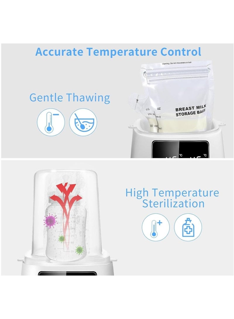 PureTuti Baby Bottle Warmer, 9-in-1 Fast Baby Milk Warmer 48H Thermostat Food Heater Breastmilk Thaw Formula Water Warming Steamer IMD LED Display Accurate Temperature Control Steamer for All Bottles - Image 5