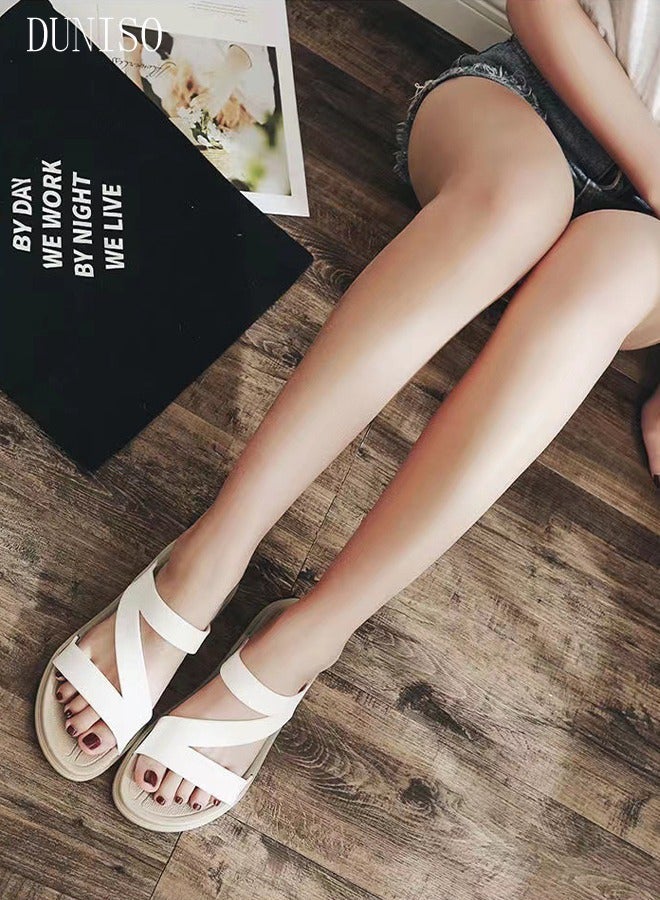 DUNISO Women's Slippers with Thick Sole Non-Slip Soles Fashion Beach Flat Slipper Open Toe Summer Comfortable Shoe for Travel Work School Indoor & Outdoor - Image 5