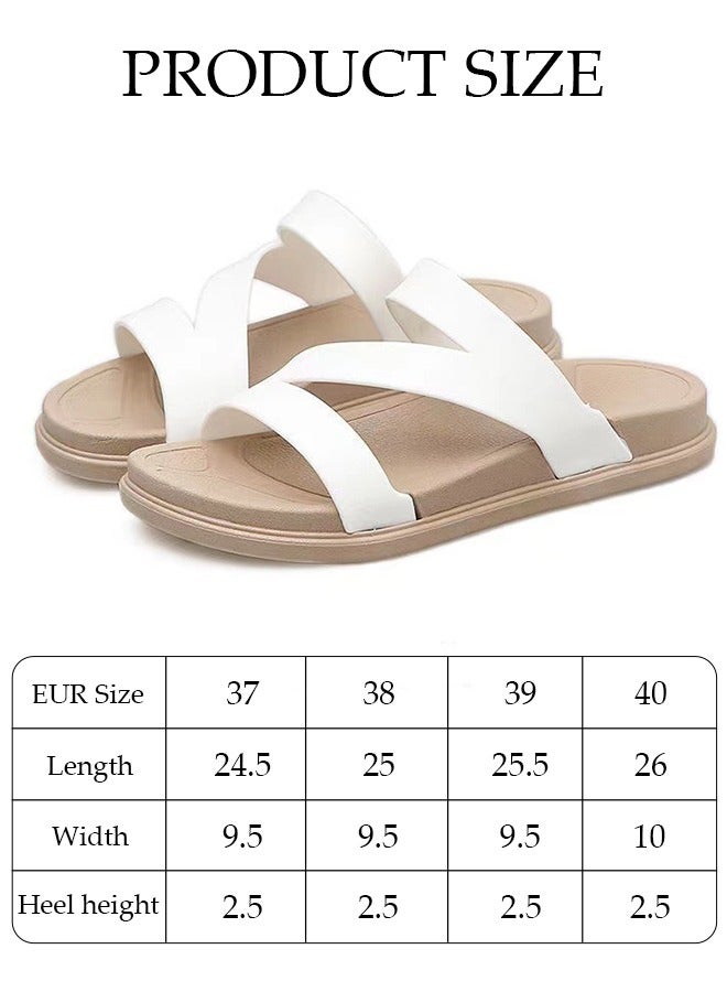 DUNISO Women's Slippers with Thick Sole Non-Slip Soles Fashion Beach Flat Slipper Open Toe Summer Comfortable Shoe for Travel Work School Indoor & Outdoor - Image 2