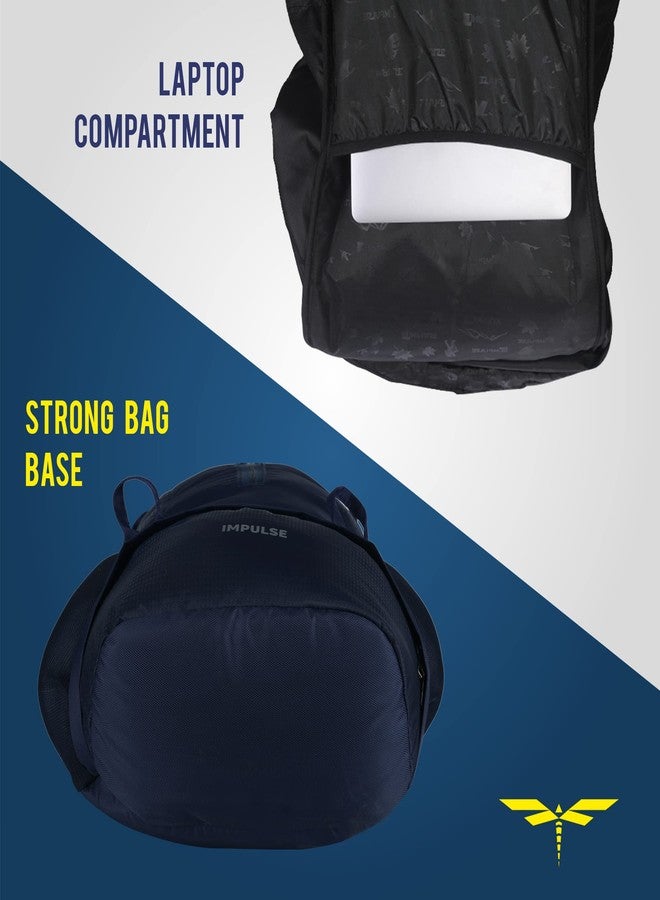 إمبلس حقيبة ظهر إمبلس، سعة 65 لترًا، حقيبة سفر رجالية، حقيبة سياحية للسفر، حقيبة ظهر قياسية للمشي لمسافات طويلة، حقيبة تخييم رجالية، حقيبة بلونين مع ضمان لمدة عام، لون أزرق داكن - Image 5