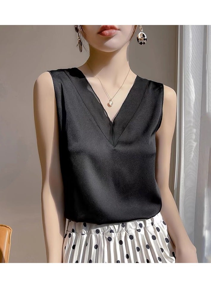 Shougu Sleeveless Outer Paired With Suit Satin Base Shirt  - Image 1