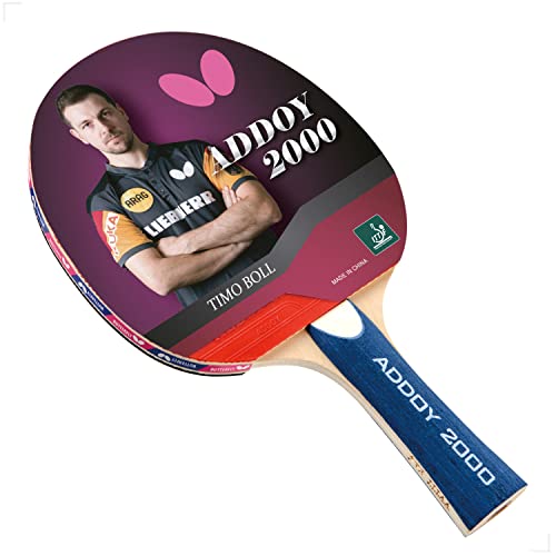 Butterfly Addoy Table Tennis Racket – Table Tennis Paddle with Smooth Rubber - Great Beginner Ping Pong Racket - ITTF Approved Butterfly Ping Pong Paddle - Choose 1000, 2000, or 3000 Ping Pong Racket Models - Image 1