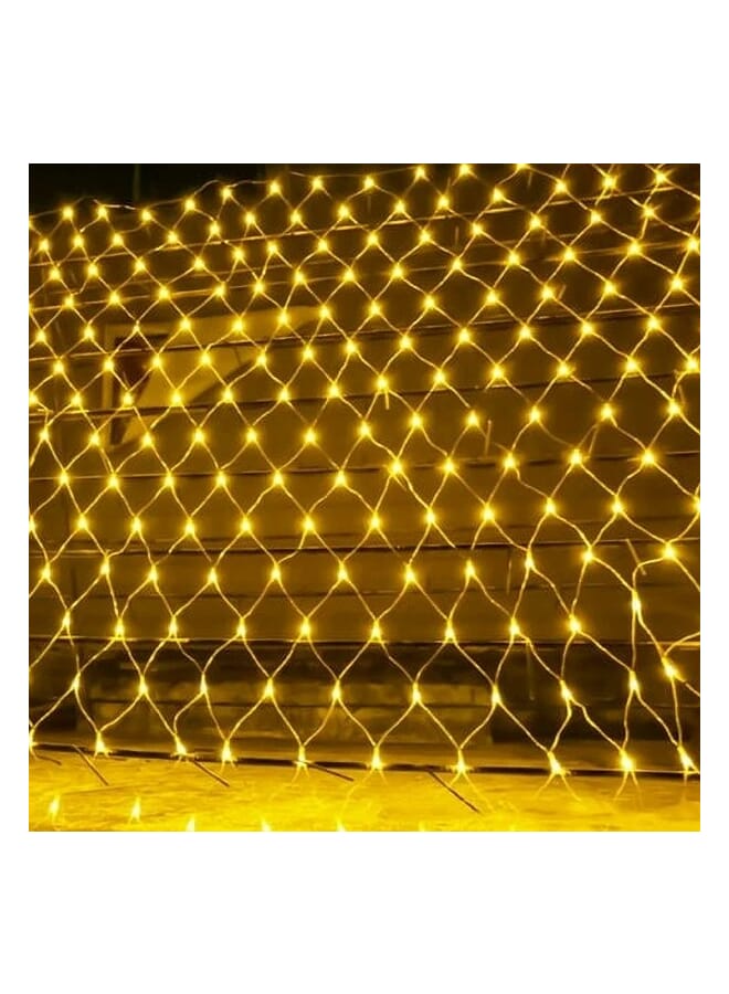 Net Lights Outdoor  Waterproof Lighting Modes Net Lights Plug in for Holiday Wedding Party Indoor Lawn Decorations 2*2 Meter Yellow - Image 2