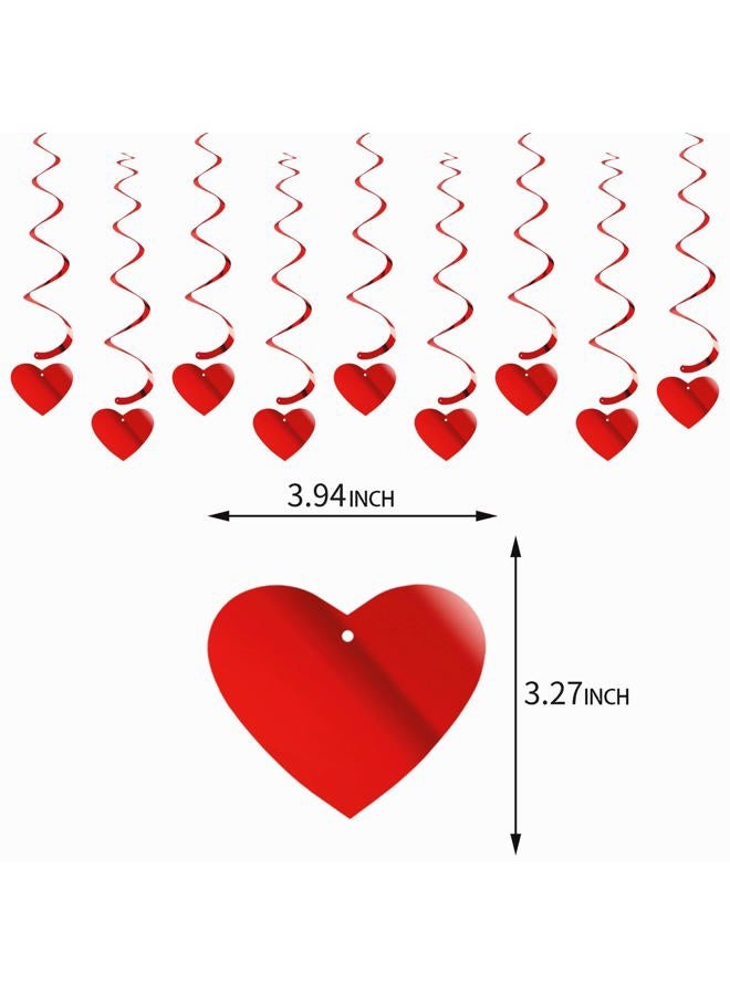 Hugtmr Valentines-Day Red Heart Swirls Party-Decorations - 18Pcs Romantic Special Night Galentines Hanging Streamers Garland, Girl Wedding Anniversary Baby Bridal Shower Birthday Decor Supplies - Image 2