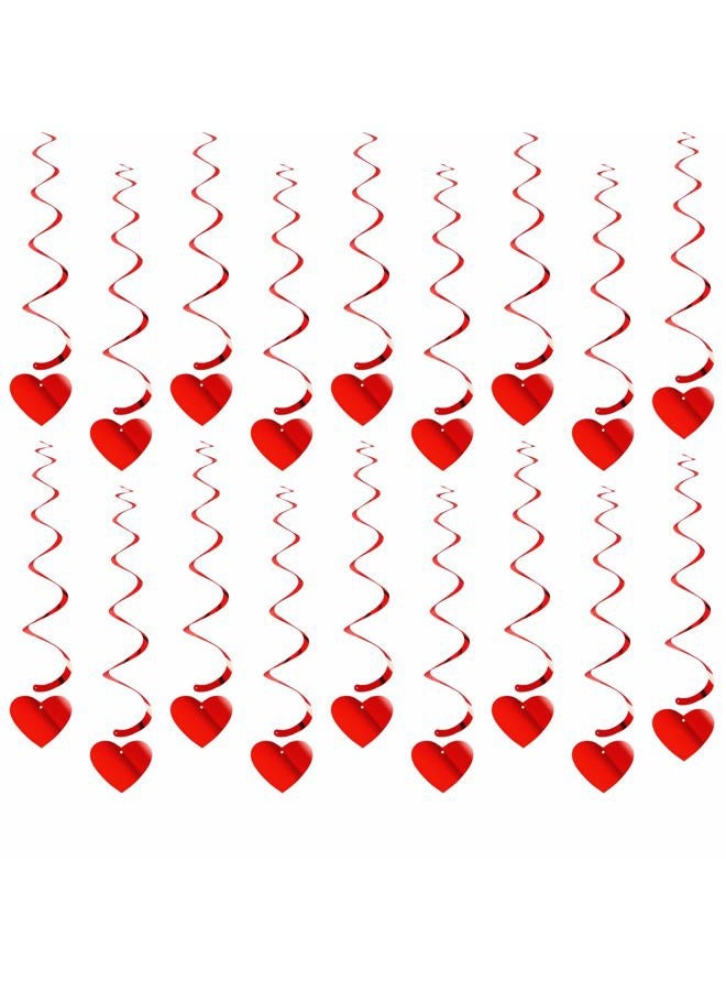 Hugtmr Valentines-Day Red Heart Swirls Party-Decorations - 18Pcs Romantic Special Night Galentines Hanging Streamers Garland, Girl Wedding Anniversary Baby Bridal Shower Birthday Decor Supplies - Image 3