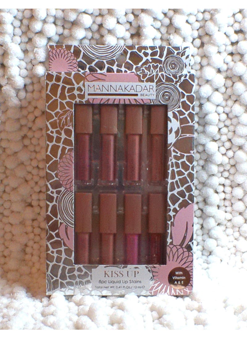 Manna Kadar Manna Kadar Kiss Up Liquid Lip Stain Set, 8 Shades 