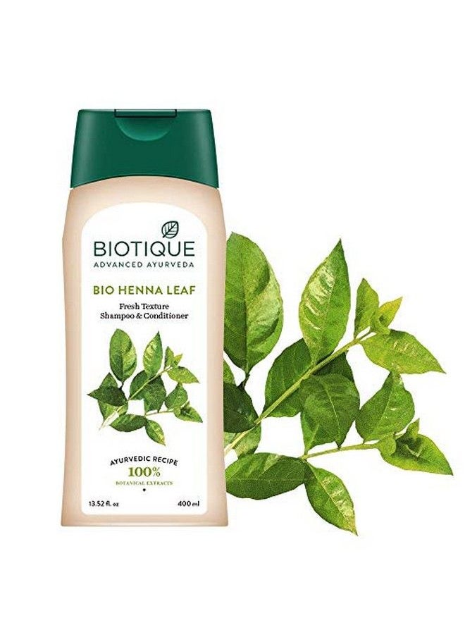 Biotique - Bio Henna Leaf Fresh Texture Shampoo & Conditioner 400 Ml - Image 1