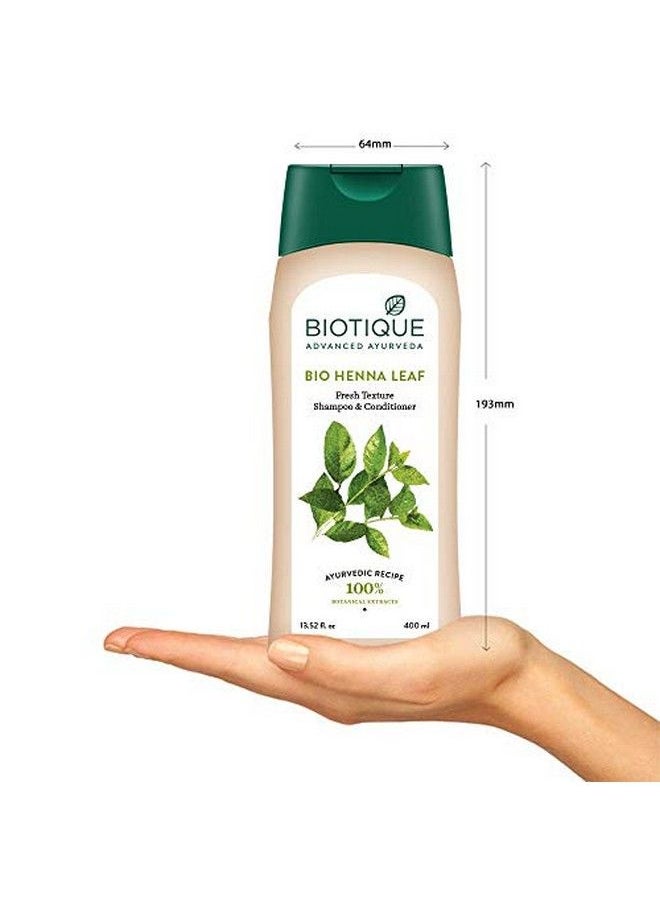 Biotique - Bio Henna Leaf Fresh Texture Shampoo & Conditioner 400 Ml - Image 1