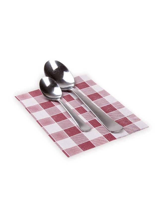 Restaurantware Luxenap 7 x 13.5 Inch Checkered Napkins, 7000 Pre-Folded Picnic Napkins - 1-Ply, Bordeaux Paper Disposable Dinner Napkins, For Parties Or Everyday Use, Soft  - Image 2