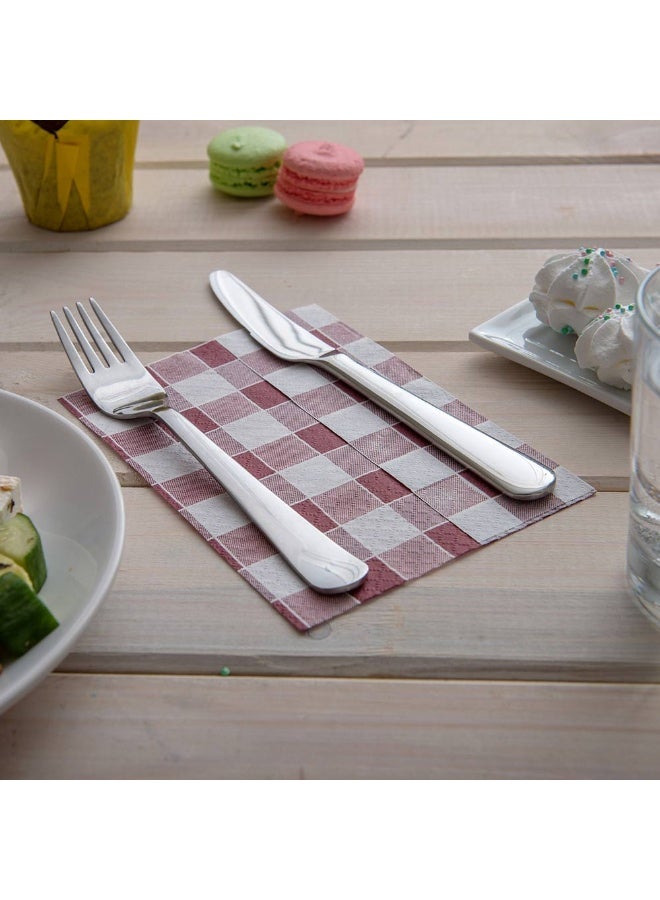 Restaurantware Luxenap 7 x 13.5 Inch Checkered Napkins, 7000 Pre-Folded Picnic Napkins - 1-Ply, Bordeaux Paper Disposable Dinner Napkins, For Parties Or Everyday Use, Soft  - Image 3
