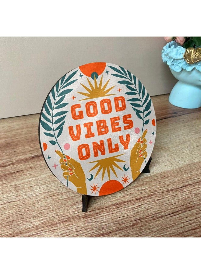 Paper Plane Design PPD Decorative Home Decor Item. Table Decor Showpiece. Wooden 6 inch Round Show Piece for Corner Table Decoration. (C) - Image 4