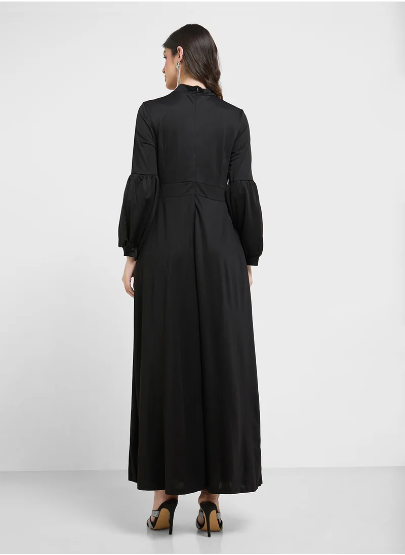 خزانة Pleated Dress With Tie Detail