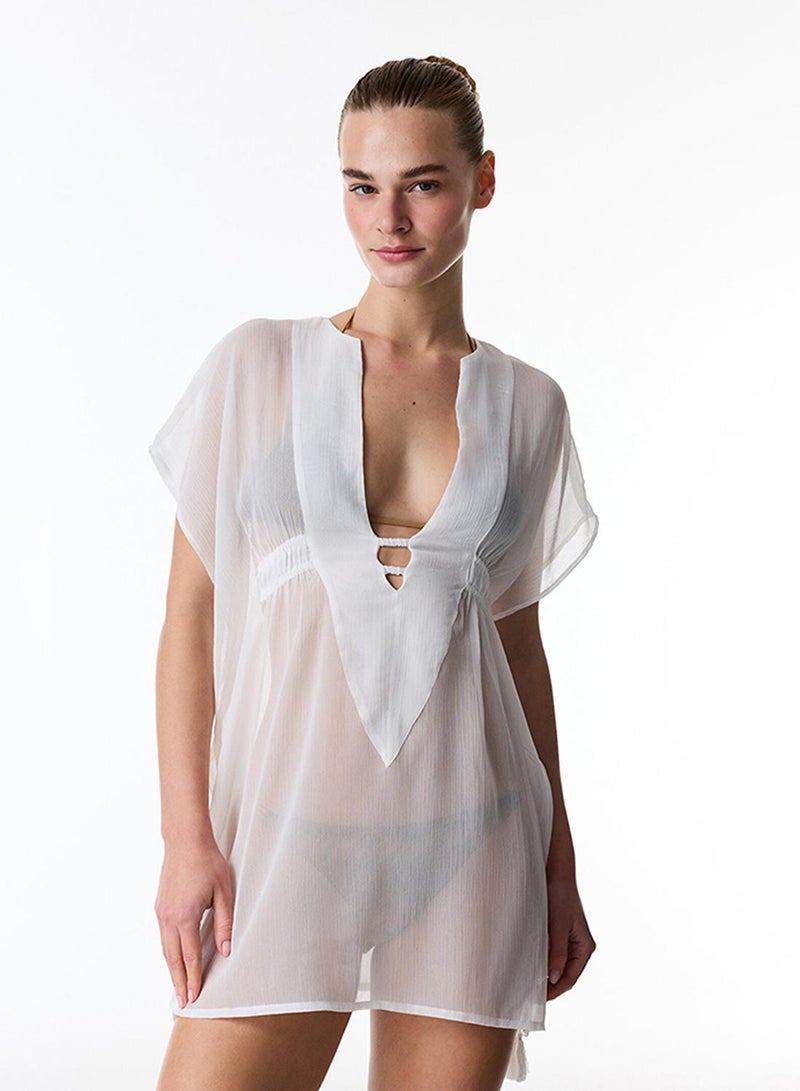 Penti Women's Quick-Dry Beach Basic Kaftan - White - Image 5