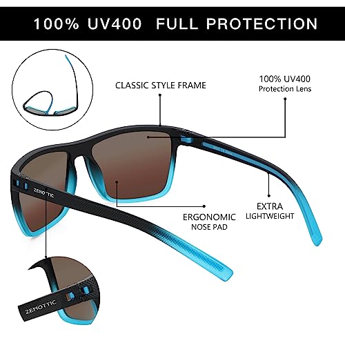 ZENOTTIC Polarized Sunglasses for Men Lightweight TR90 Frame UV400 Protection Square Sun Glasses - Image 5