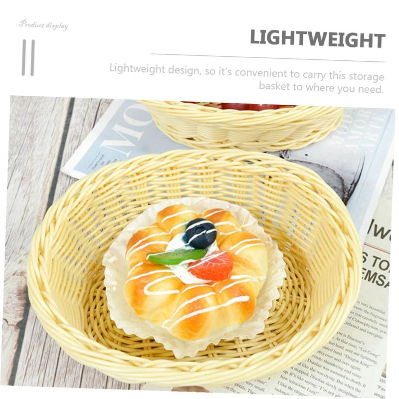 Imitation Rattan Jewelry Storage Basket Tabletop Organizer 18x14x6cm For Snacks And Household - Image 4