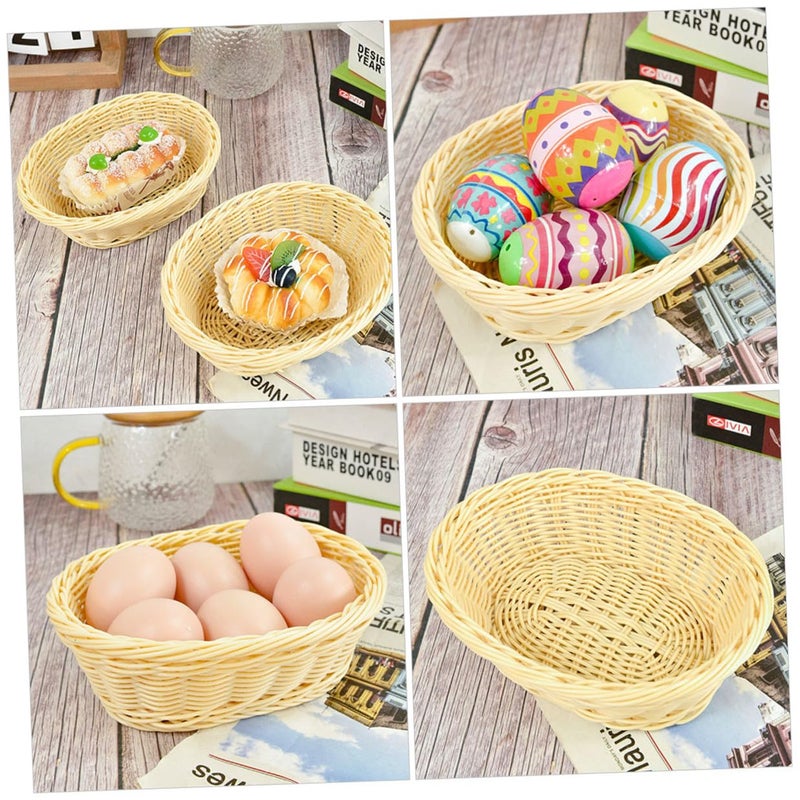 Imitation Rattan Jewelry Storage Basket Tabletop Organizer 18x14x6cm For Snacks And Household - Image 5
