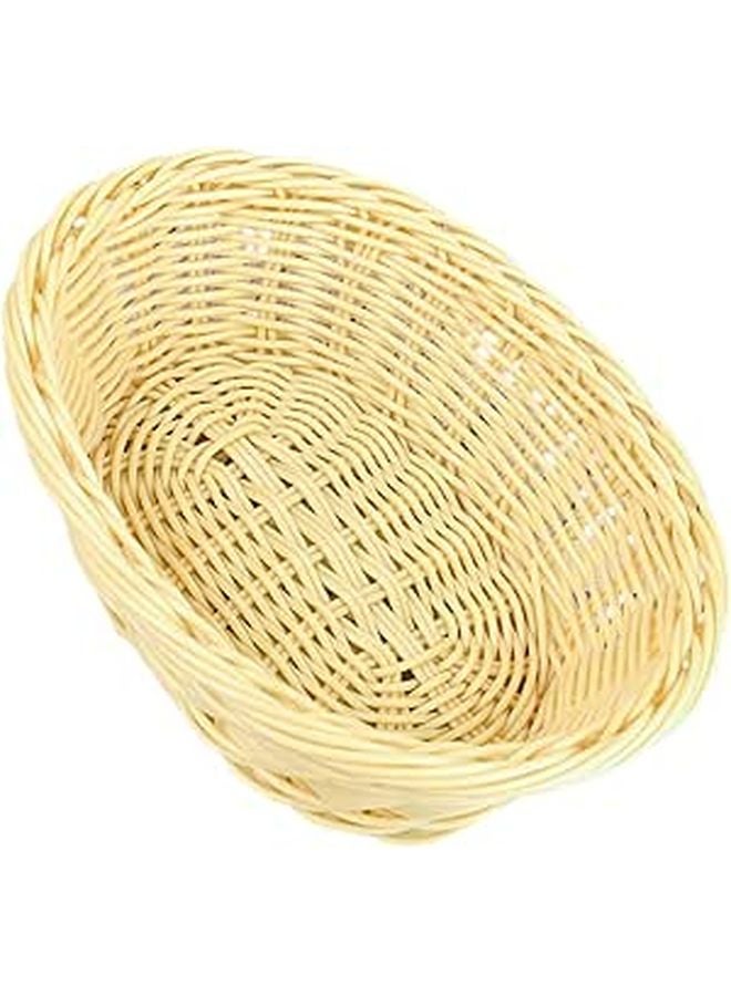 Imitation Rattan Jewelry Storage Basket Tabletop Organizer 18x14x6cm For Snacks And Household - Image 1