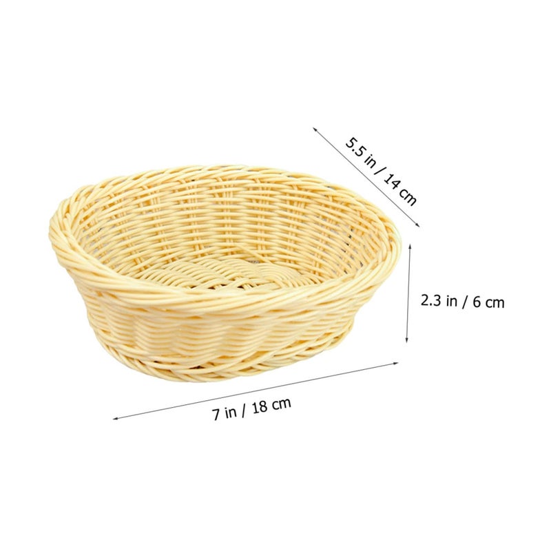 Imitation Rattan Jewelry Storage Basket Tabletop Organizer 18x14x6cm For Snacks And Household - Image 3