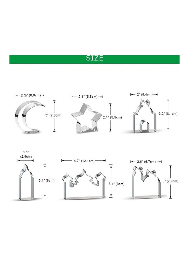 نيبمينينت طقم قطاعات كوكيز من 6 قطع فضي - Image 3