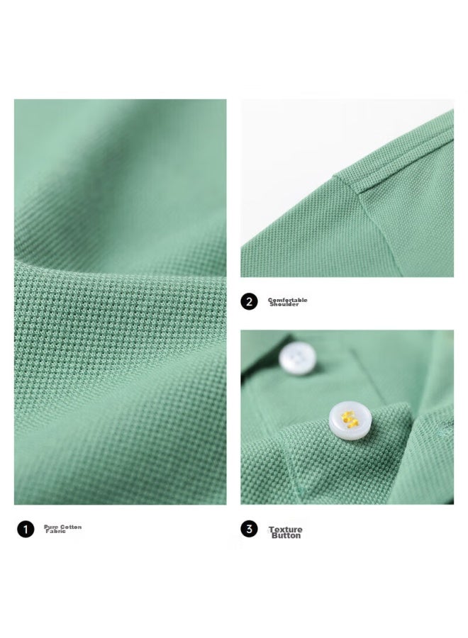 Septwolves Men's Short-sleeve T-shirt, Turn-down Collar, Cool-feeling, Antibacterial, Color-fast, Business Casual, Solid Color, Multi-color Polo - Image 2