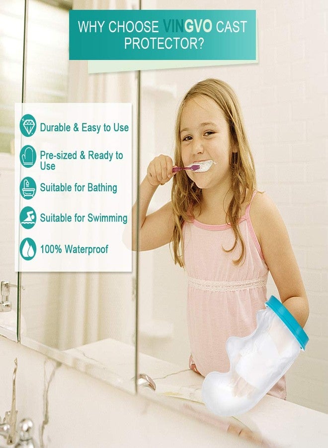 VINGVO Kids Toddler Hand Cast Cover - Reusable Cast Protector Arm Bandage Sleeve for Shower with PVC Material 14 Inch for Broken Hand Wrist Fingers - Image 5