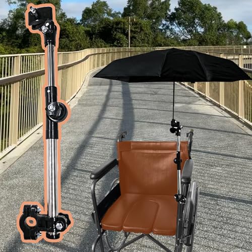 Anglepingping Universal Umbrella Mount Holder,180° Adjustable Umbrella Holder for Stroller,Hole Diameters 0.8-1.3cm,Umbrella Clamp Umbrella Stretch Mount Stand Holder for Stroller,Wheelchair,Walker,Rollator - Image 5