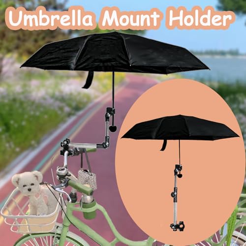 Anglepingping Universal Umbrella Mount Holder,180° Adjustable Umbrella Holder for Stroller,Hole Diameters 0.8-1.3cm,Umbrella Clamp Umbrella Stretch Mount Stand Holder for Stroller,Wheelchair,Walker,Rollator - Image 4