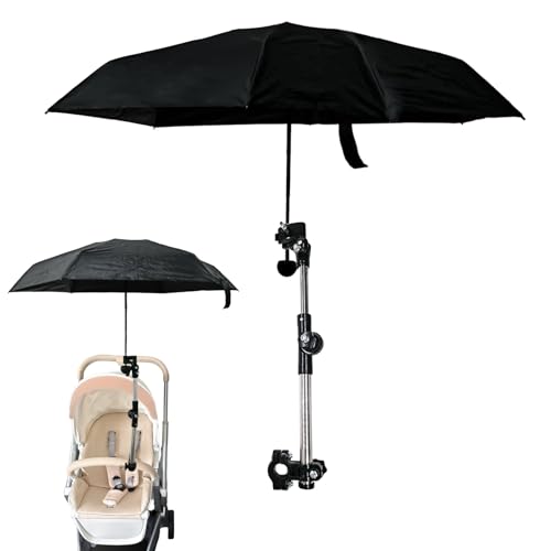 Anglepingping Universal Umbrella Mount Holder,180° Adjustable Umbrella Holder for Stroller,Hole Diameters 0.8-1.3cm,Umbrella Clamp Umbrella Stretch Mount Stand Holder for Stroller,Wheelchair,Walker,Rollator - Image 1