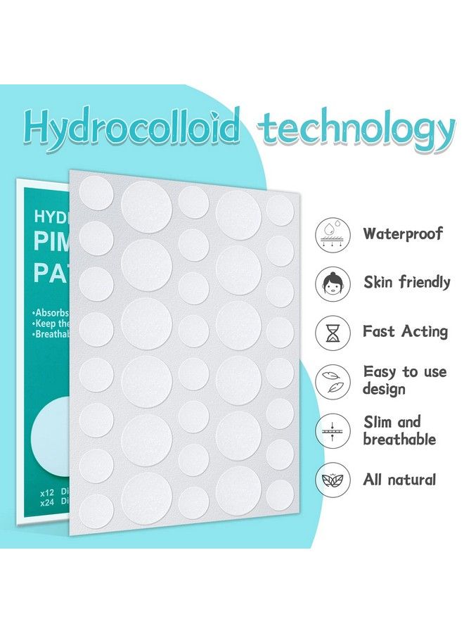 PICcircuit 180 Counts Hydrocolloid Patches For Face Invisible Zit Pimple Acne Spot Treatment Blemish Patch Cover Stickers  - Image 4